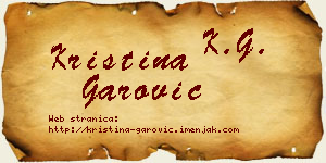 Kristina Garović vizit kartica